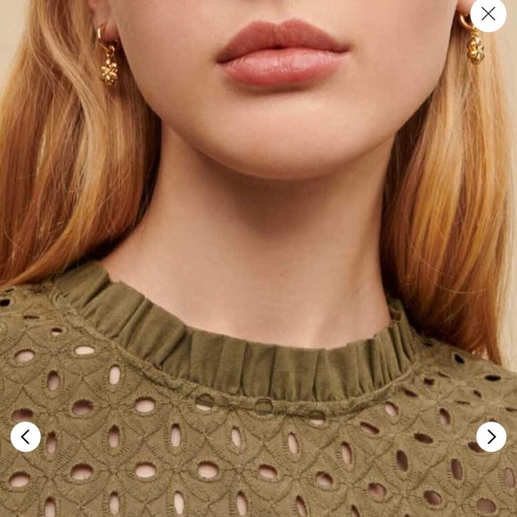 Maje Linode Eyelet Cotton Top Size 1 - Picture 5 of 12